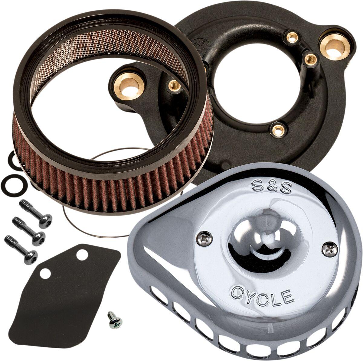 170-0435C - S&S Cycle Mini Teardrop Stealth Air Cleaner Kit For Harley Davidson FLDE 1750 2018-2020 - Chrome
