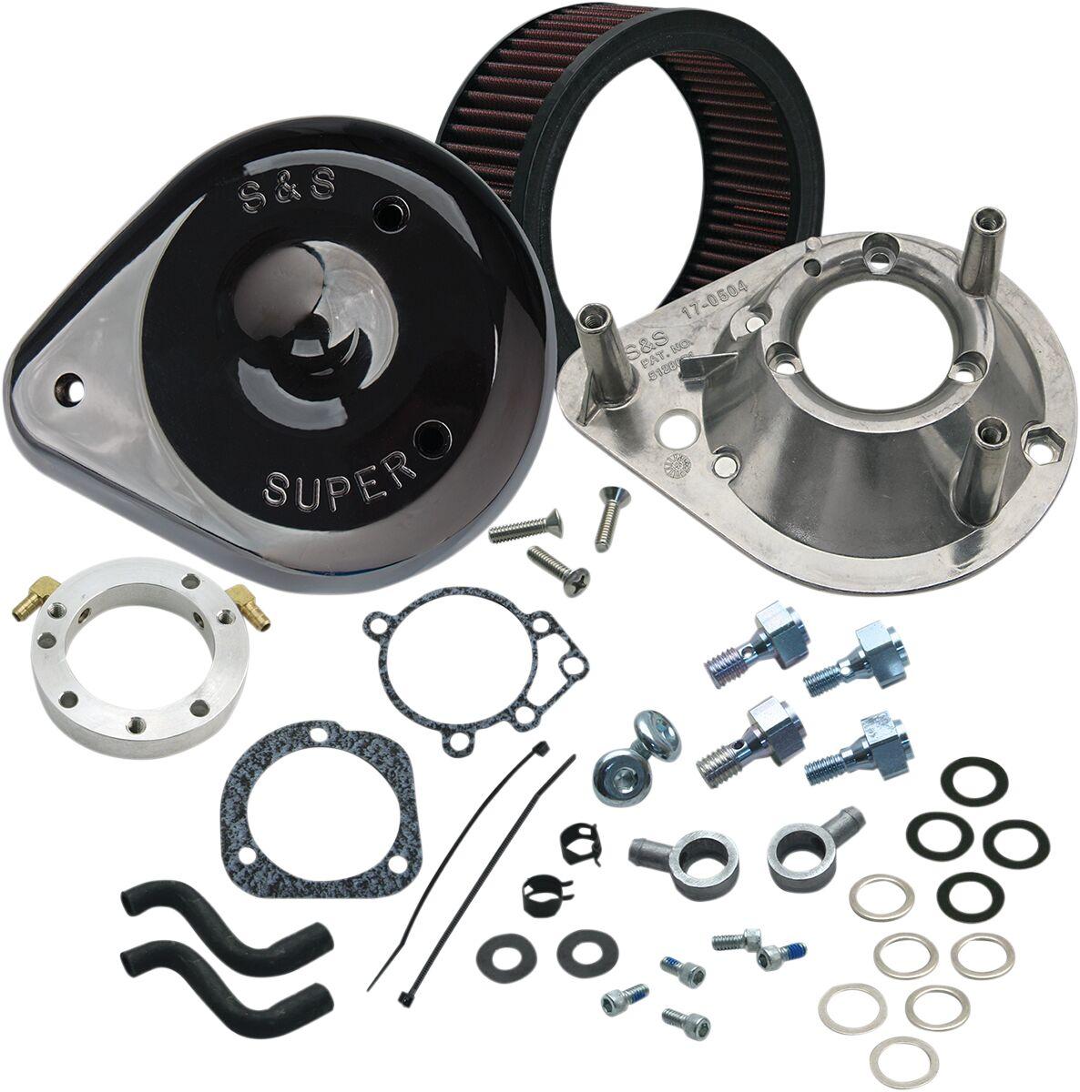170-0181A - S&S Cycle Teardrop CV Air Cleaner Kit For Harley Davidson FLHR 1340 1994-1998 - Black