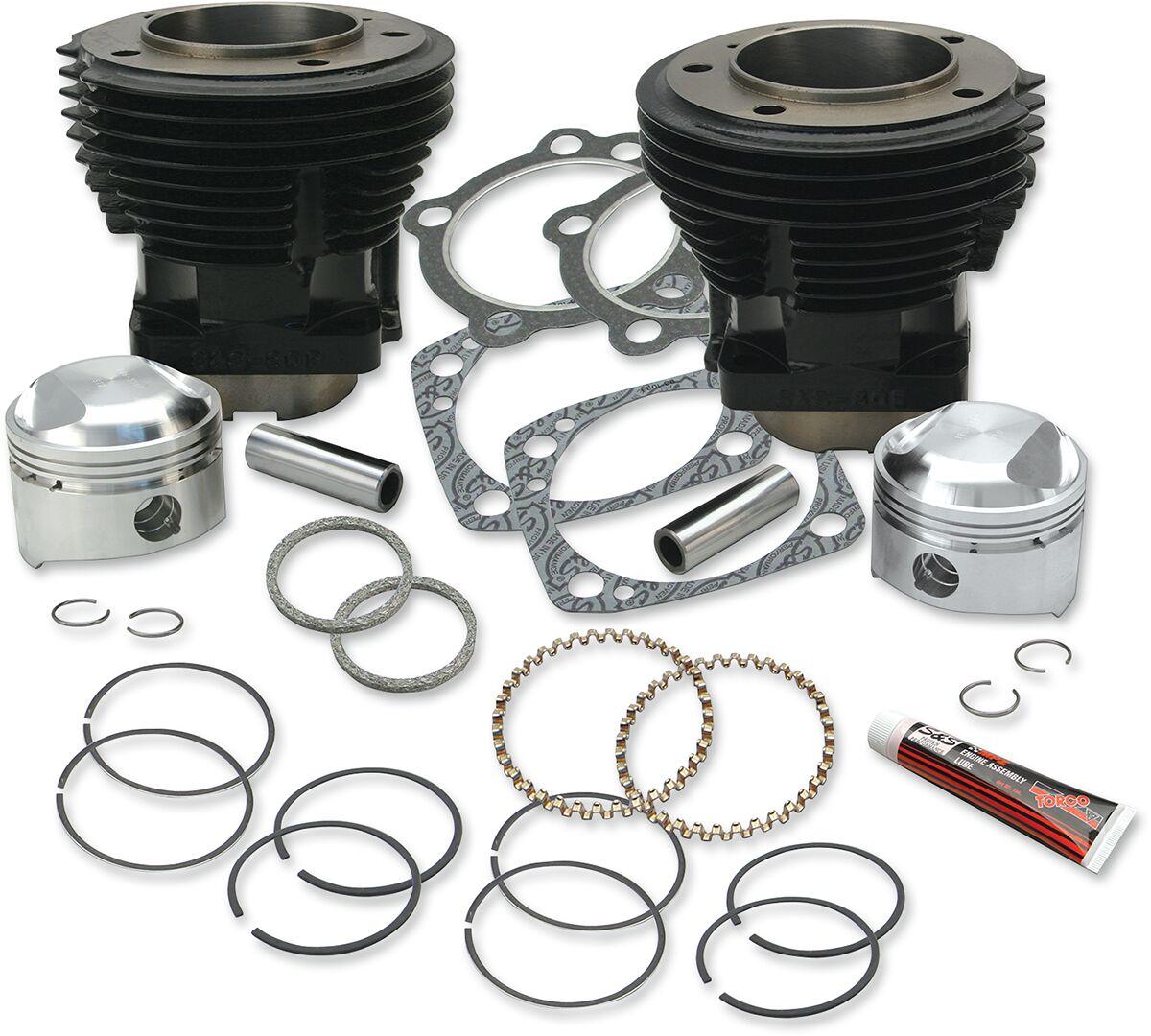91-9024 - S&S Cycle Stock Bore 80" Cylinder & Standard Compression Piston Kit For Harley Davidson FLH 1340 1979-1984 - Powder-Coated