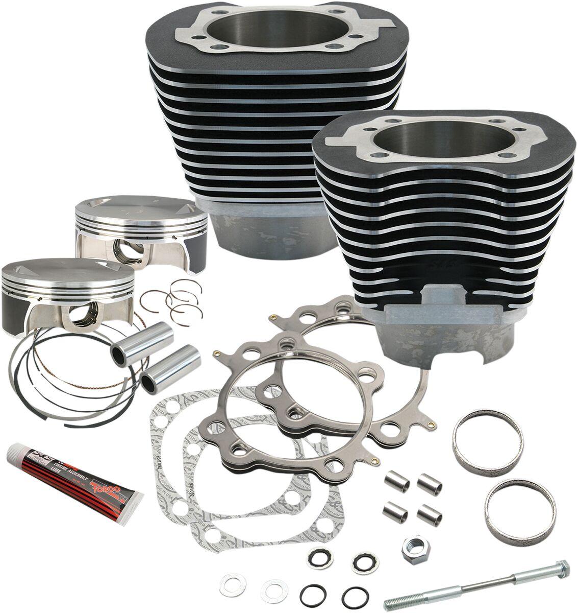910-0221 - S&S Cycle Big Bore 4.125" Cylinder Kit For Harley Davidson FLD 1690 2012-2013 - Black