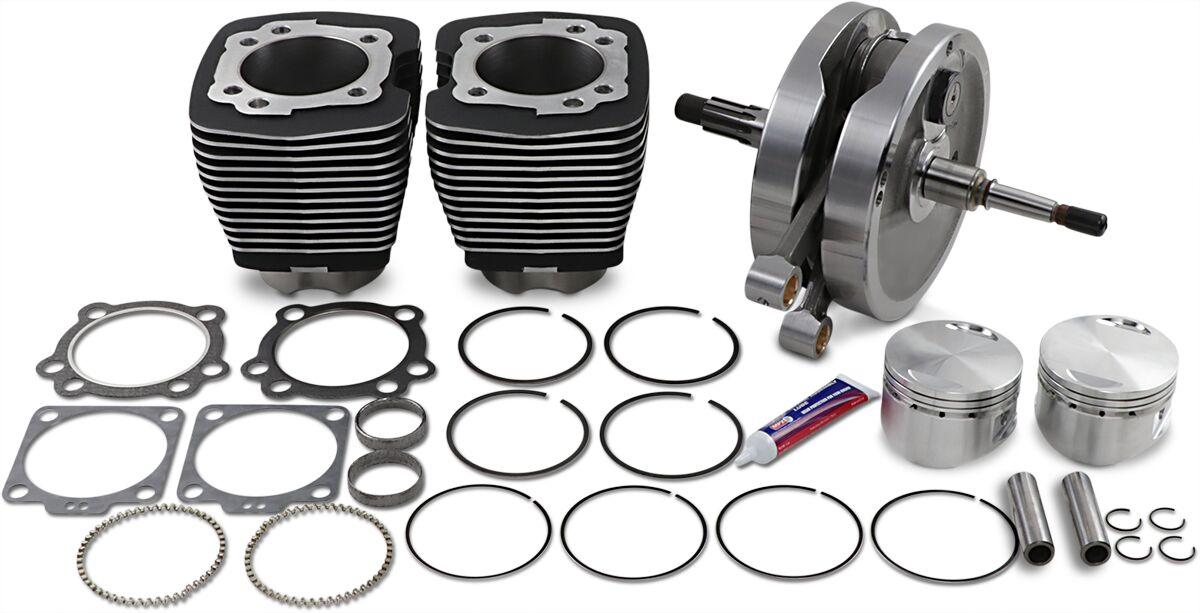 91-7661 - S&S Cycle 96" Sidewinder Engine Performance Kit For Harley Davidson FLHR 1340 1994-1998 - Wrinkle Black