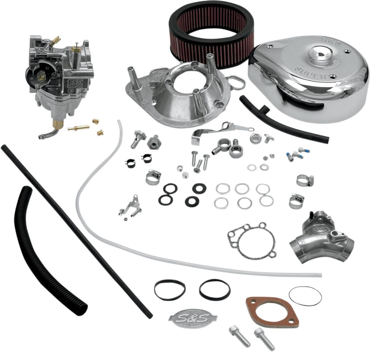 11-0450 - S&S Cycle Super E Carburettor With Manifold Kit For Harley Davidson FLHR 1450 1999-2003 - Chrome