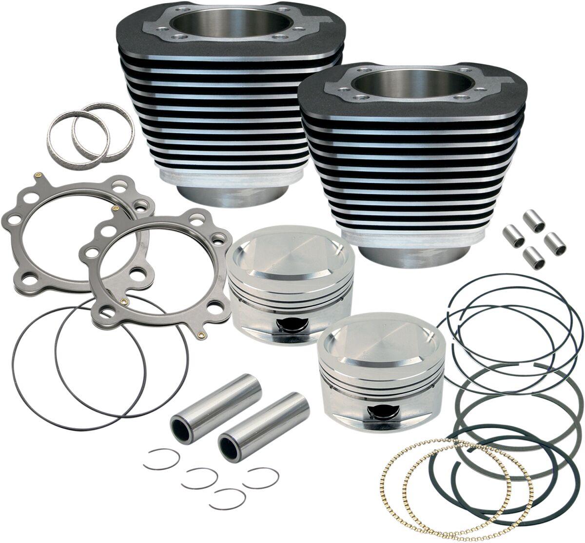 910-0204 - S&S Cycle Big Bore 3.875" Cylinder Kit For Harley Davidson FLHR 1450 1999-2003 - Black