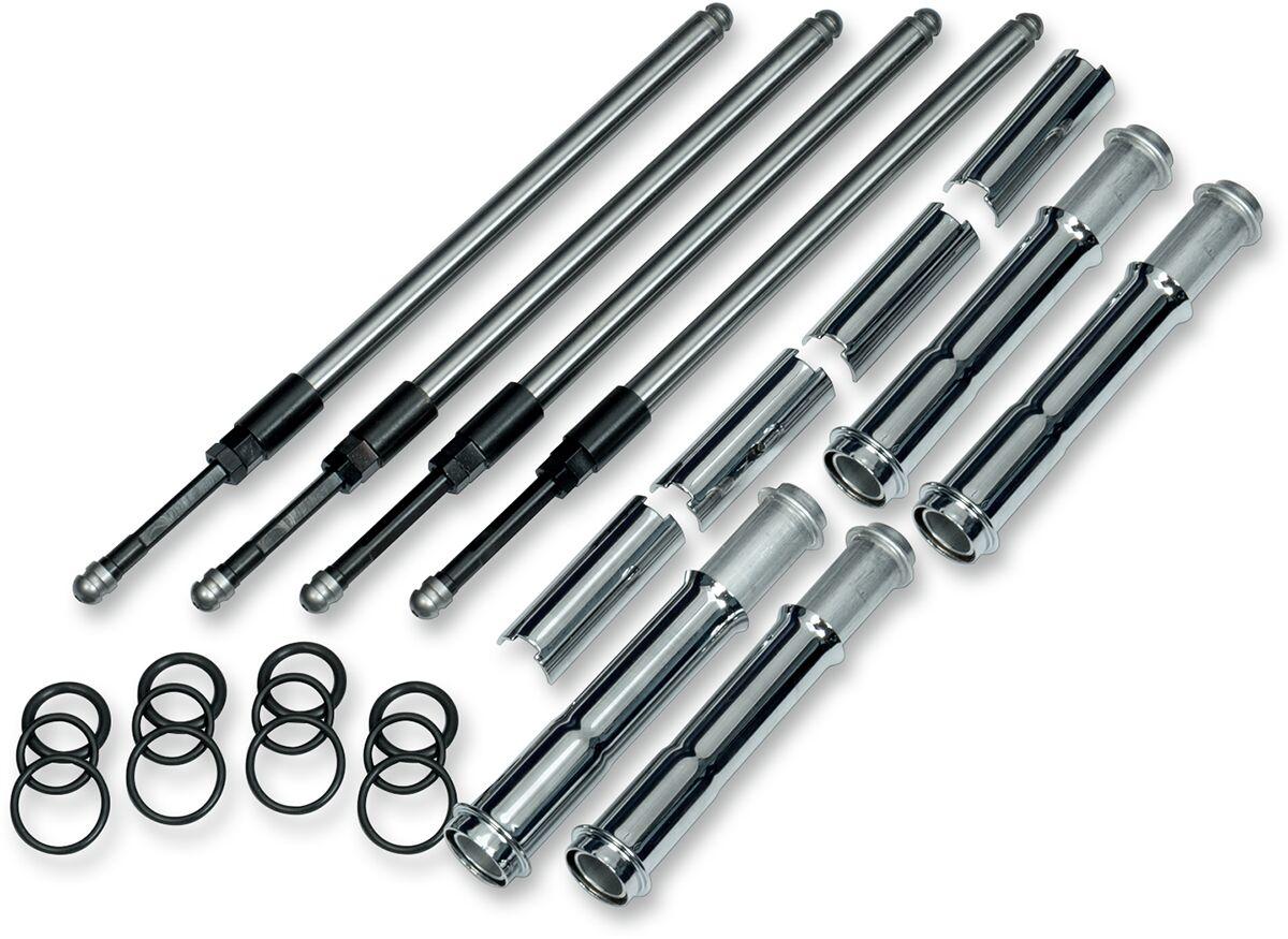 930-0123 - S&S Cycle Quickee Pushrod Kit with Covers For Harley Davidson FLDE 1750 2018-2020 - Chrome