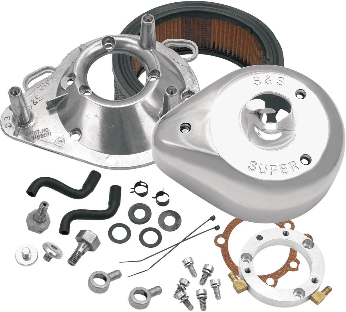 17-0450 - S&S Cycle Teardrop Air Cleaner Kit For Harley Davidson FLHR 1340 1994-1998 - Chrome