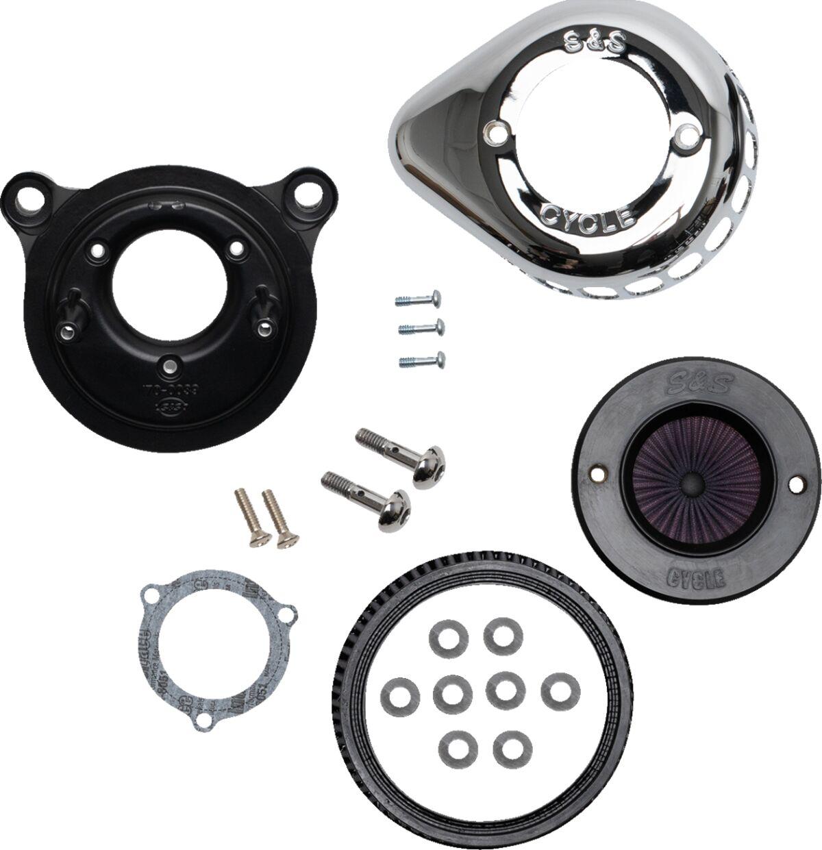 170-0721A - S&S Cycle Air Stinger Stealth Air Cleaner Kit For Harley Davidson FLD 1690 2012-2016 - Chrome