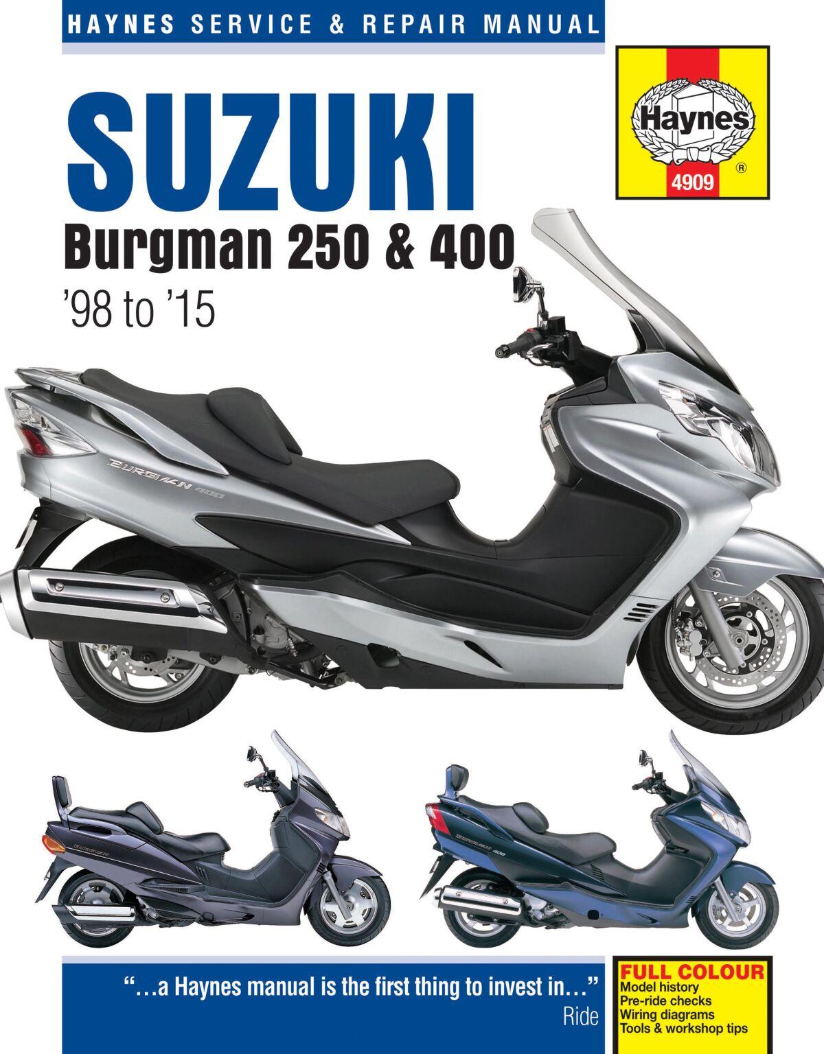 Haynes 9781785212857 - Service Manual For Suzuki An 250 1998-2001