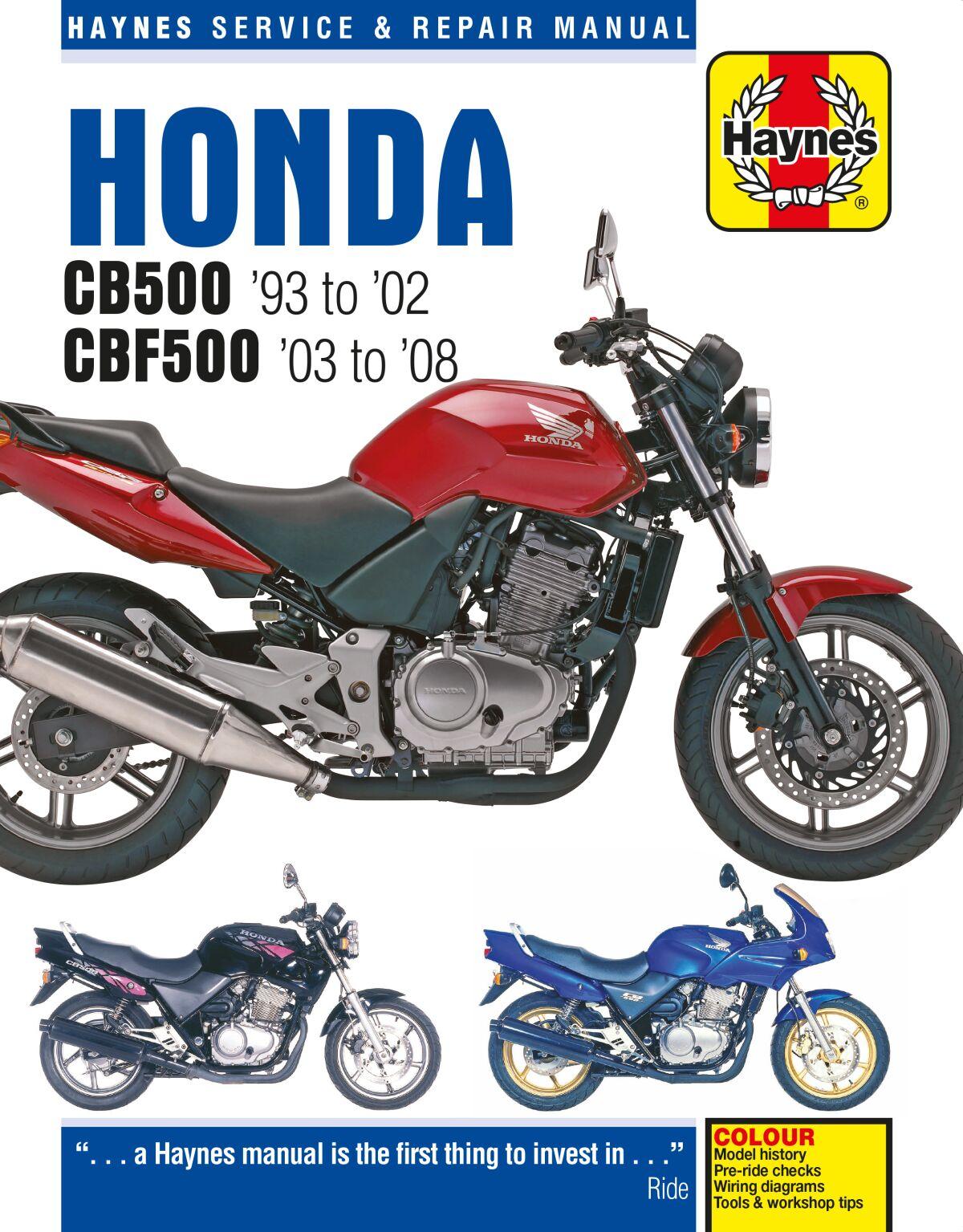 Haynes 9781785210013 - Service Manual For Honda Cb500 1994-2003