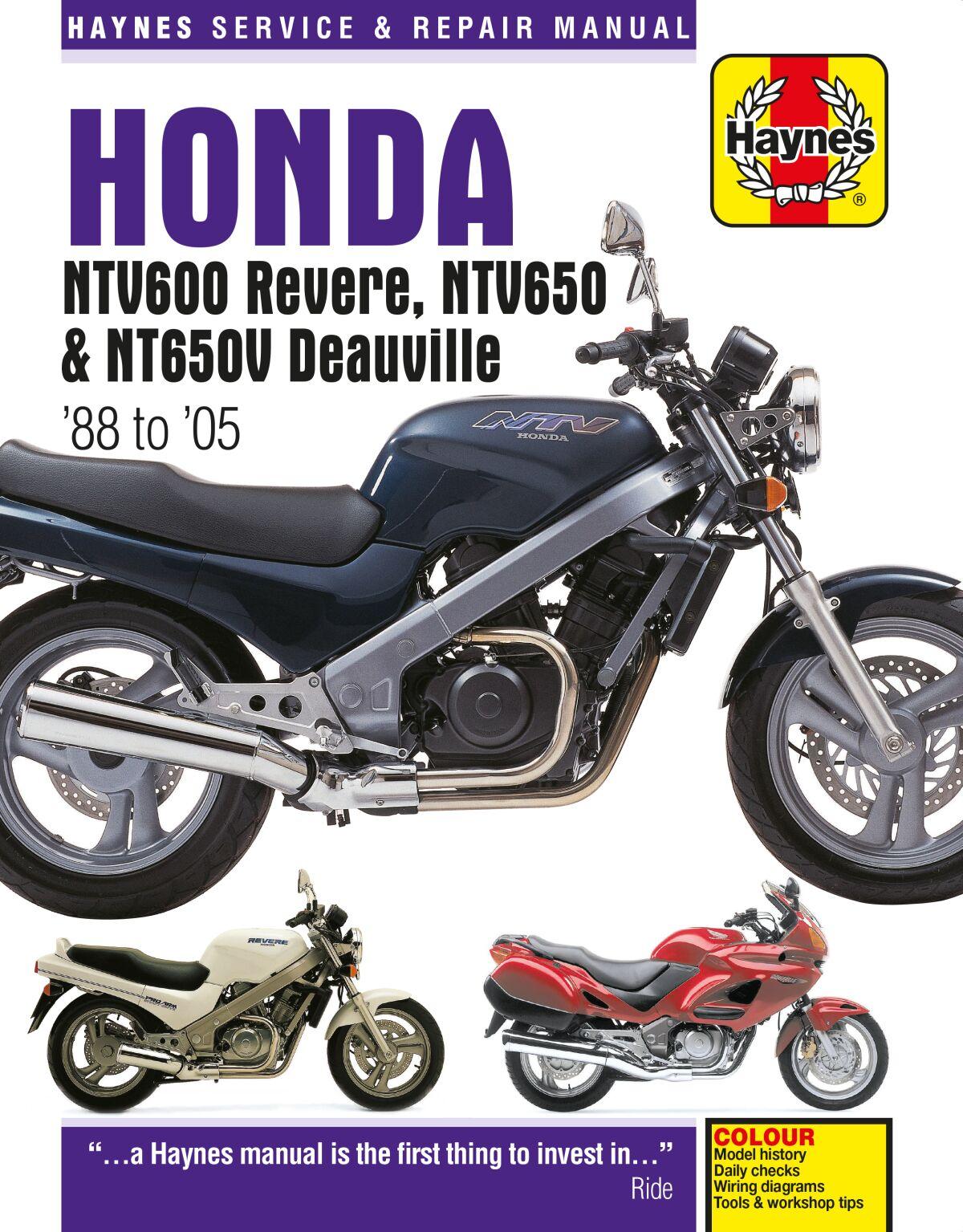 Haynes 9781785210402 - Service Manual For Honda Nt 650 V 1998-2005