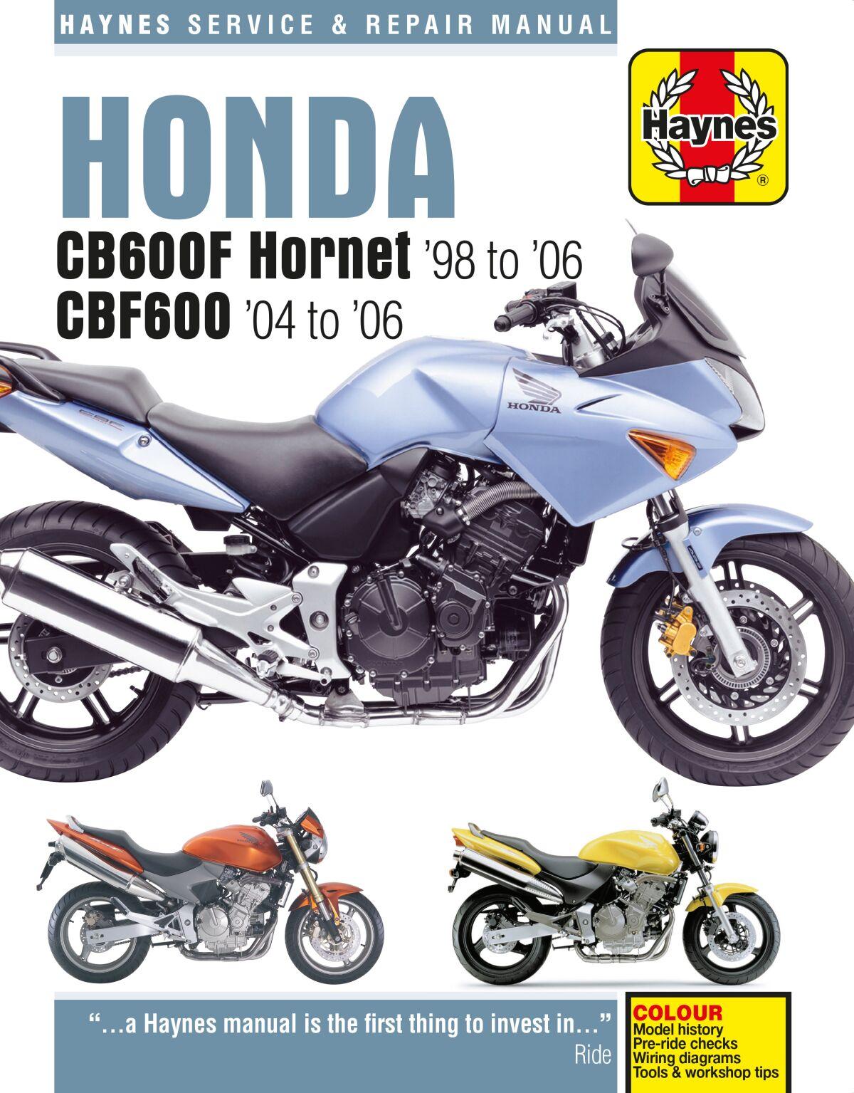Haynes 9780857339409 - Service Manual For Honda Cb600f 1998-2006