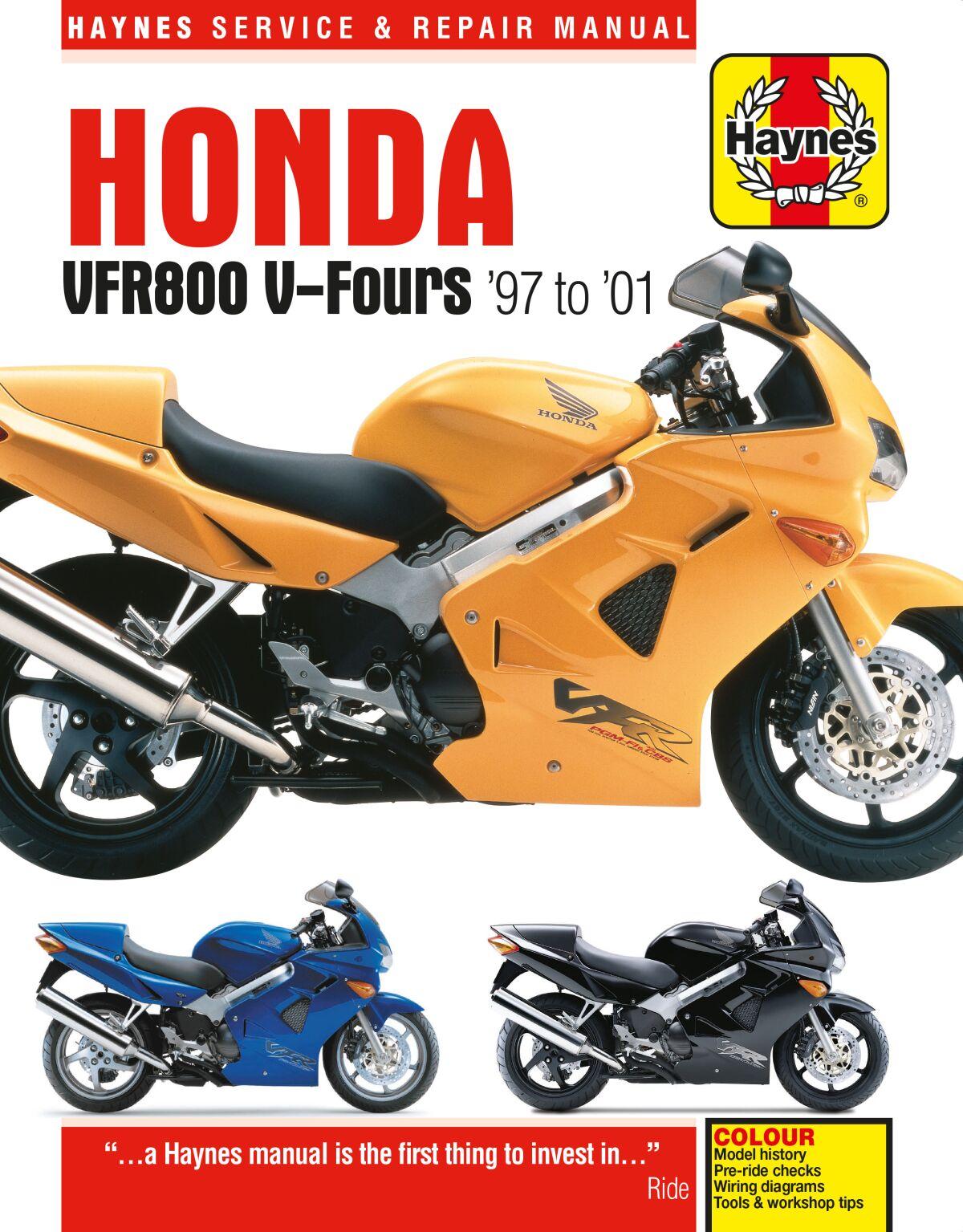 9781785213083 - Haynes Service Manual For Honda VFR 800 1998-2001