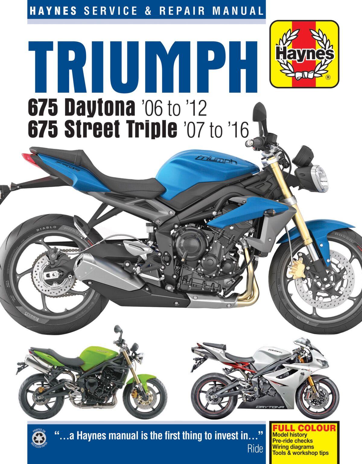 9780857339249 - Haynes Service Manual For Triumph Daytona 675 2006-2012