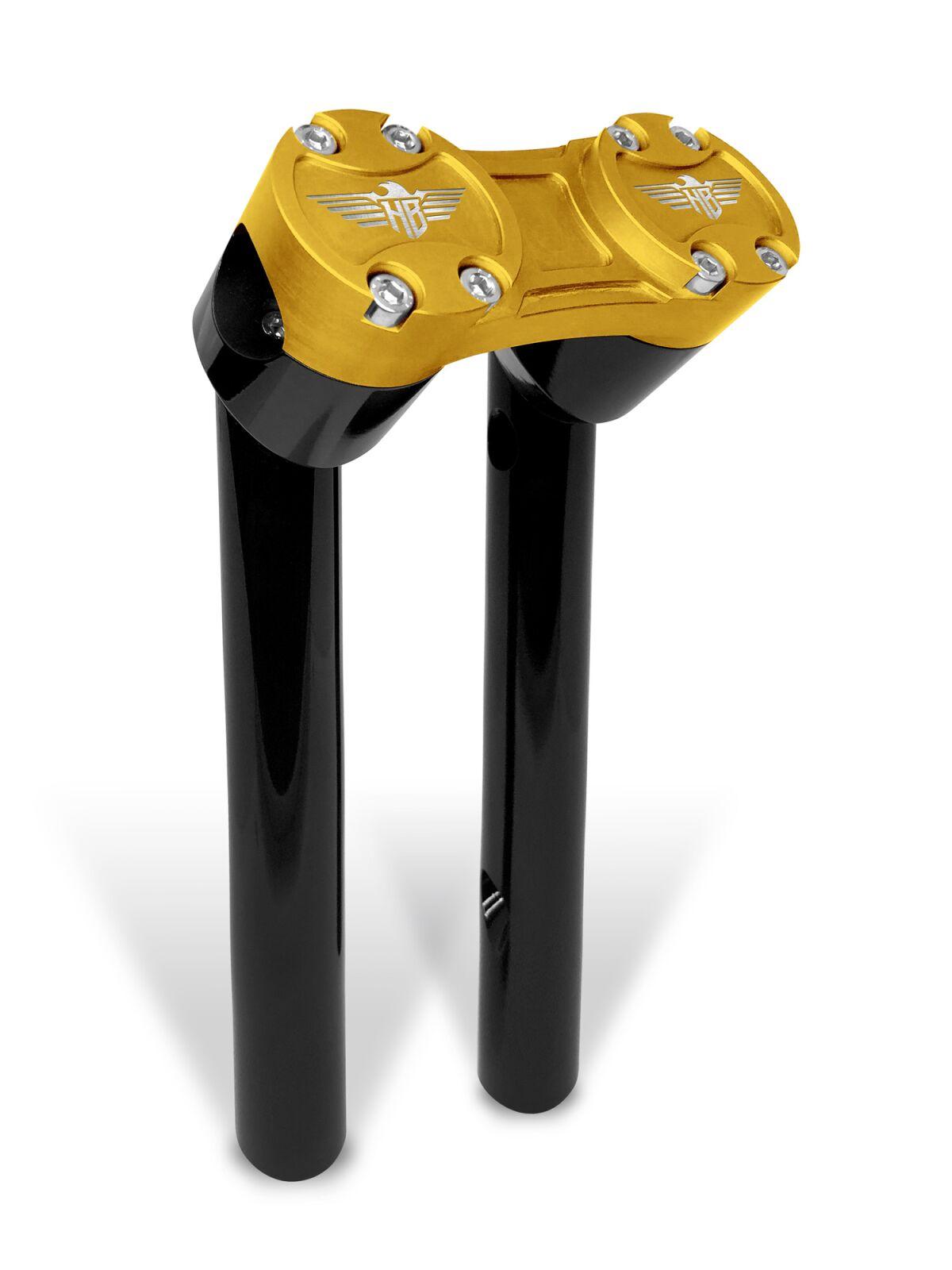 HB-RPB1-10-BG - Heinz Bikes Clubstyle Pullback Riser For Harley Davidson FLD 1690 2012-2013 25.5 cm (10") - Black/Gold