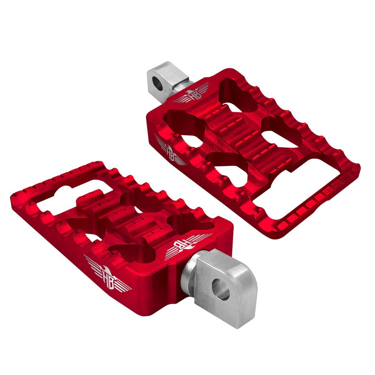 HB-FPV1-M8-R - Heinz Bikes Foot Pegs For Harley Davidson FLDE1750 2018-2020 Front - Red
