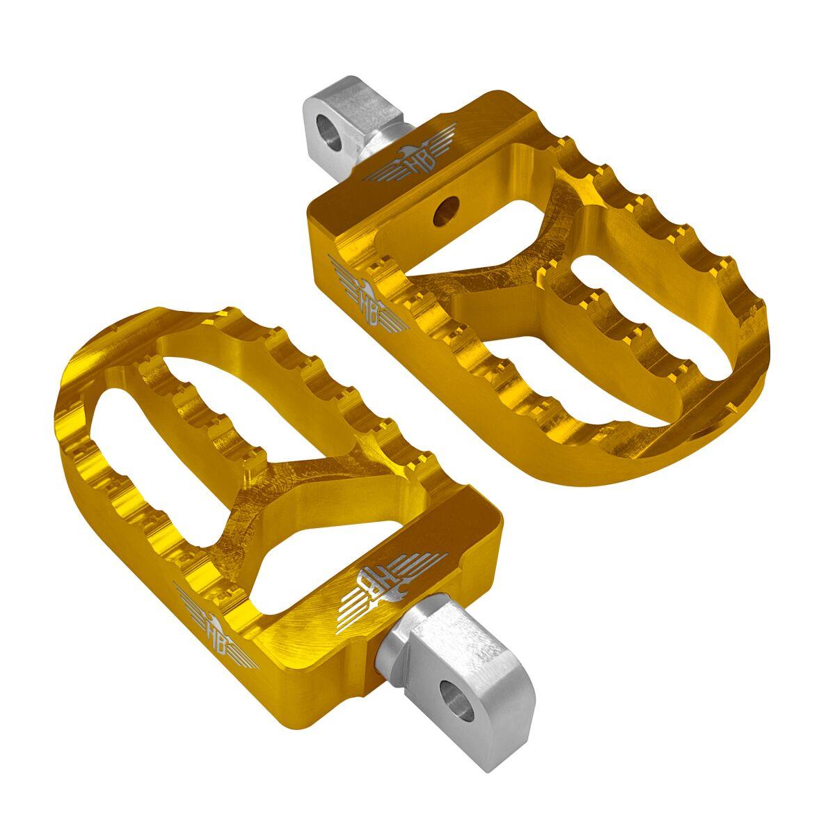 HB-FPV2-M8P-G - Heinz Bikes Foot Pegs For Harley Davidson FLDE 1750 2018-2020 Rear - Gold