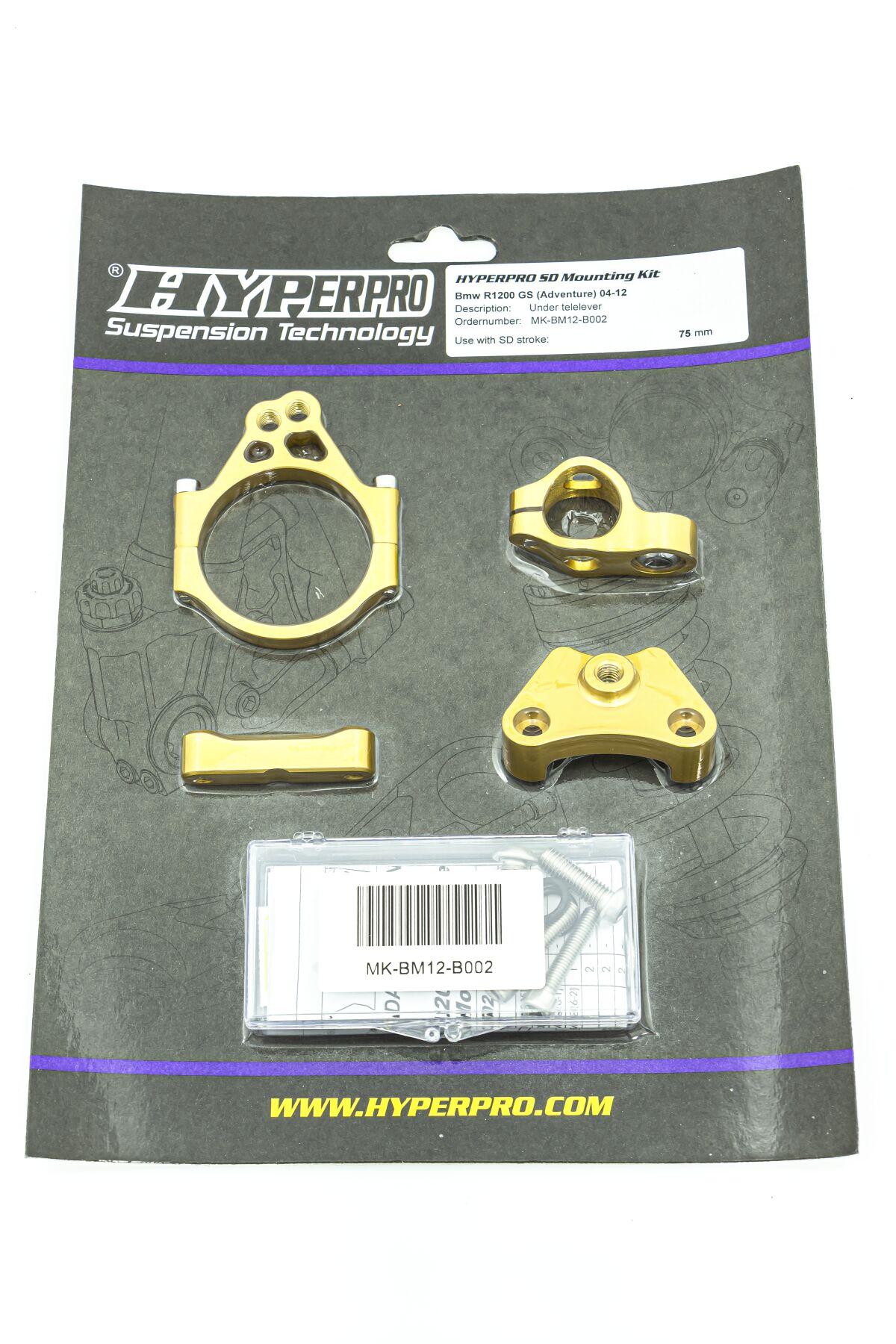 MK-BM12-B002 - Hyperpro Steering Damper Mounting Kits For BMW R 1200 GS 2004-2013 - Gold