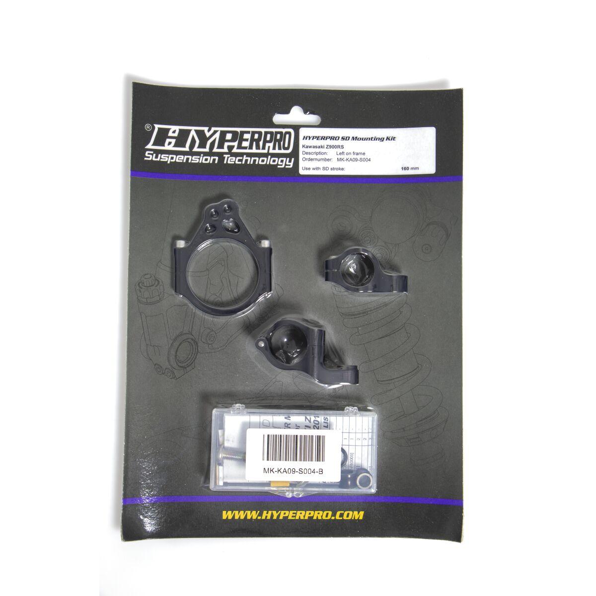 MK-KA09-S004-B - Hyperpro Steering Damper Mounting Kit For Kawasaki Z 900 RS 2018-2024 - Black
