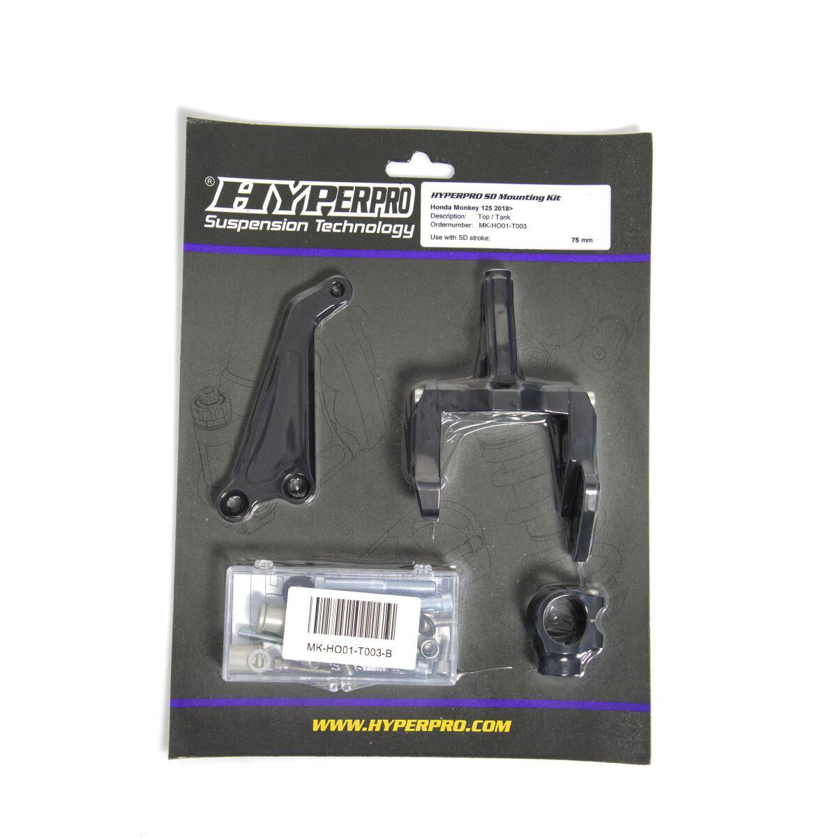 MK-HO01-T003-B - Hyperpro Steering Damper Mounting Kit For Honda Z 125 2018-2022 - Black