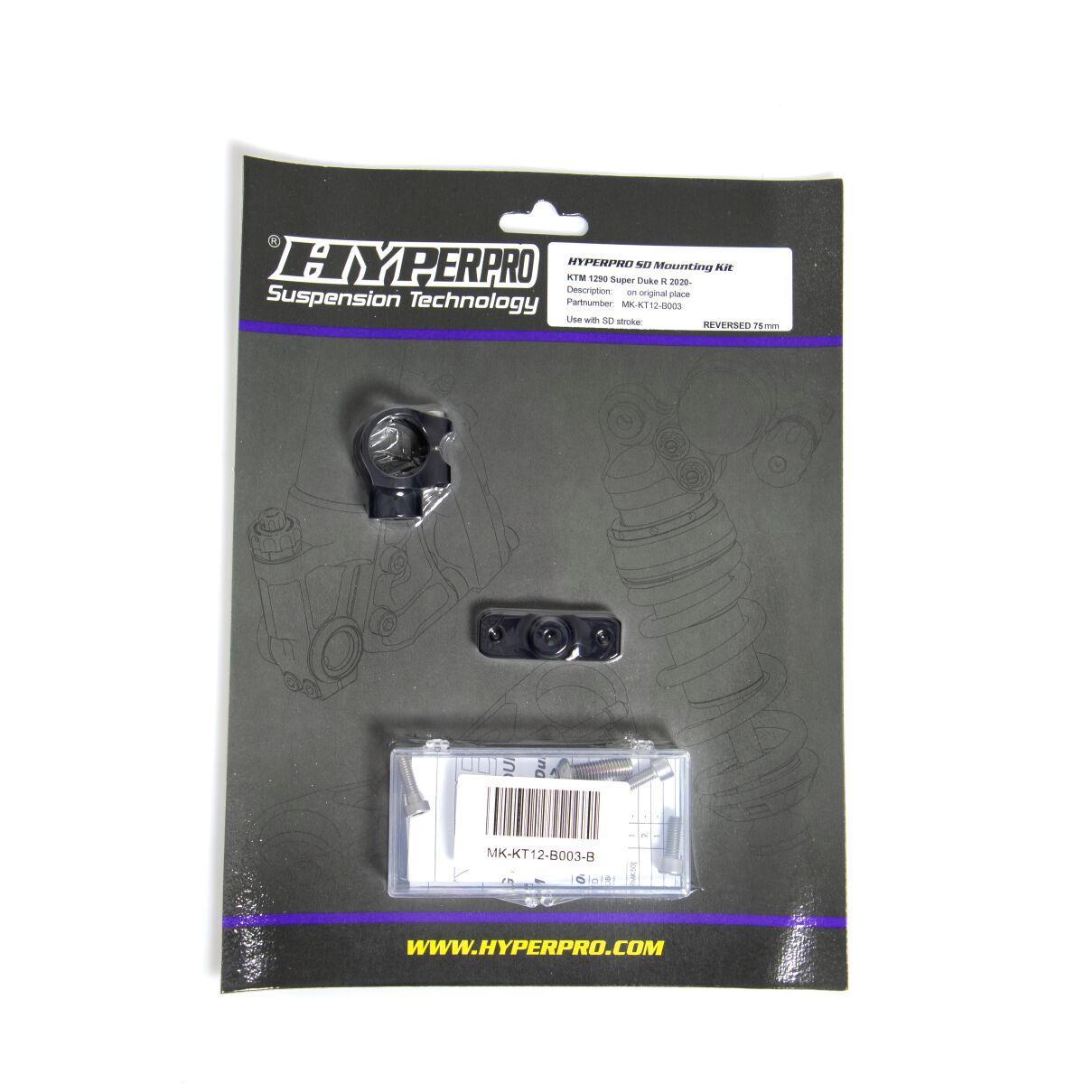 MK-KT12-B003-B - Hyperpro Steering Damper Mounting Kit For KTM Super Duke 1290 R 2020-2021 - Black