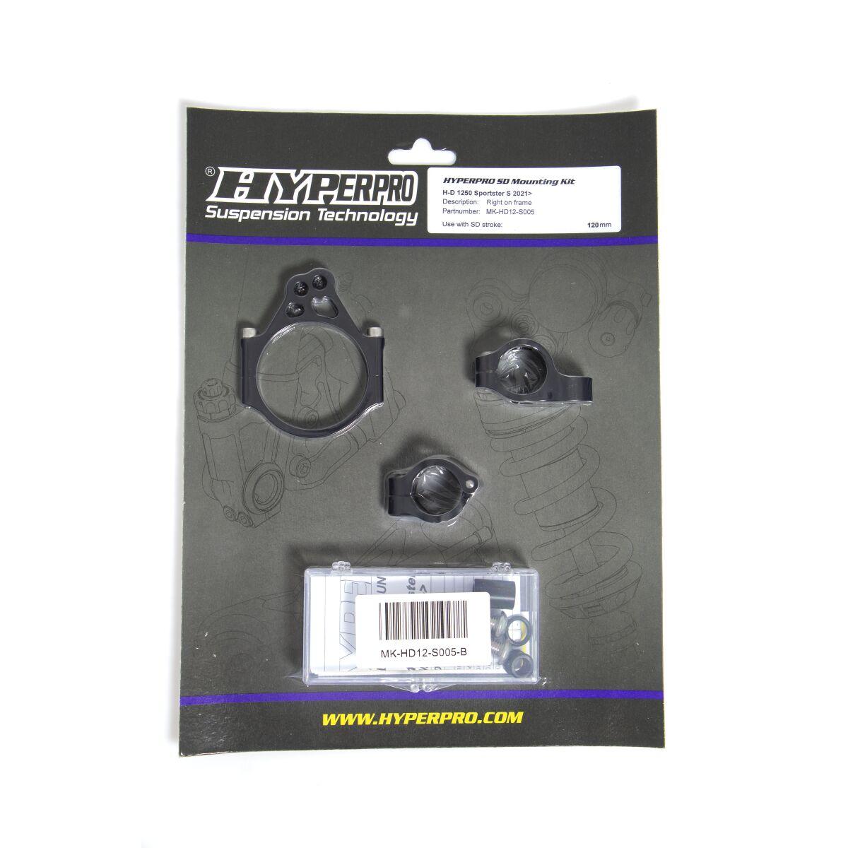 MK-HD12-S005-B - Hyperpro Steering Damper Mounting Kit For Harley Davidson RH 1250S 2021-2022 - Black