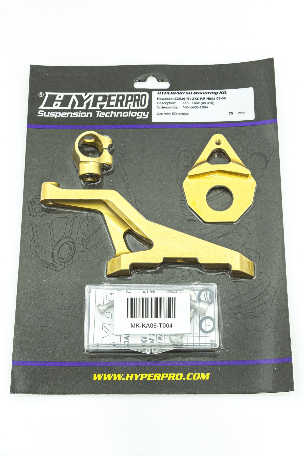 MK-KA06-T004 - Hyperpro Steering Damper Mounting Kit For Kawasaki ZX-6 R 636 2003-2004 - Gold