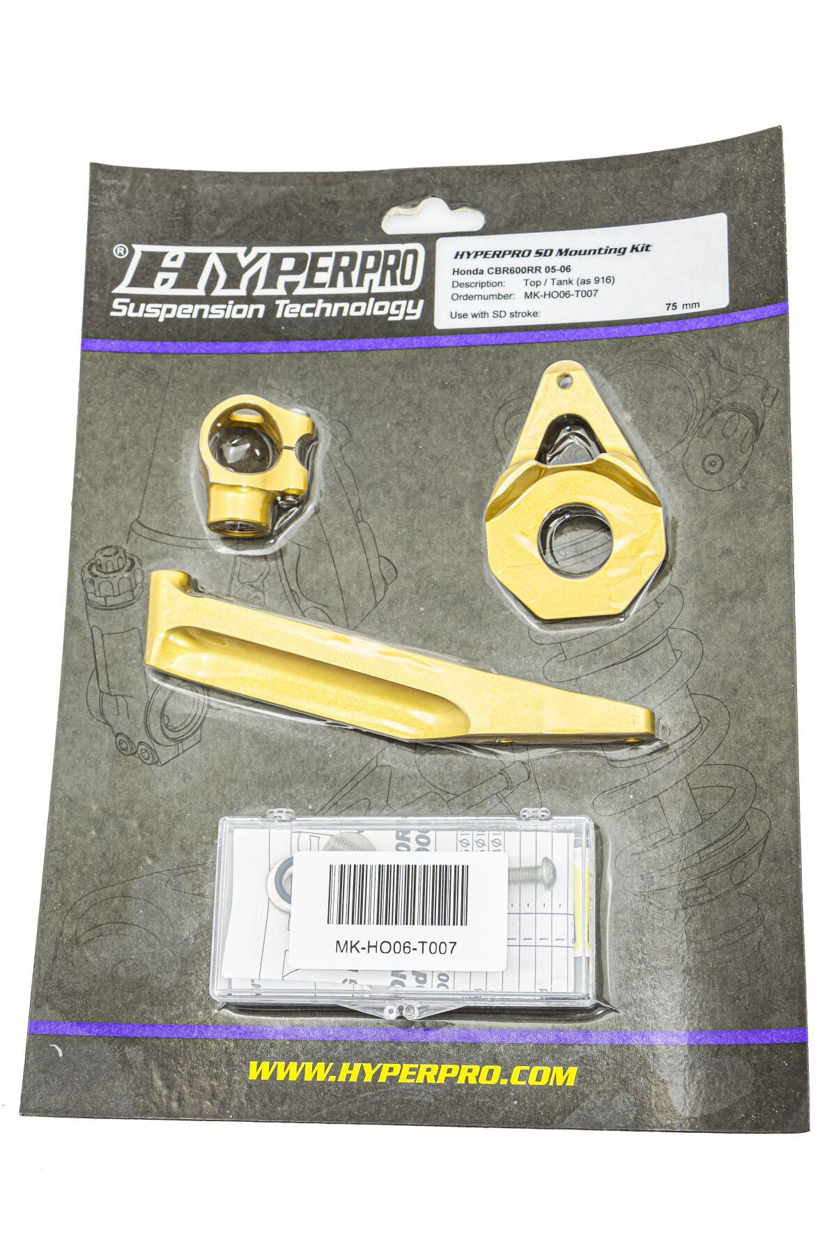 MK-HO06-T007 - Hyperpro Steering Damper Mounting Kit For Honda CBR600RR 2005-2006 - Gold