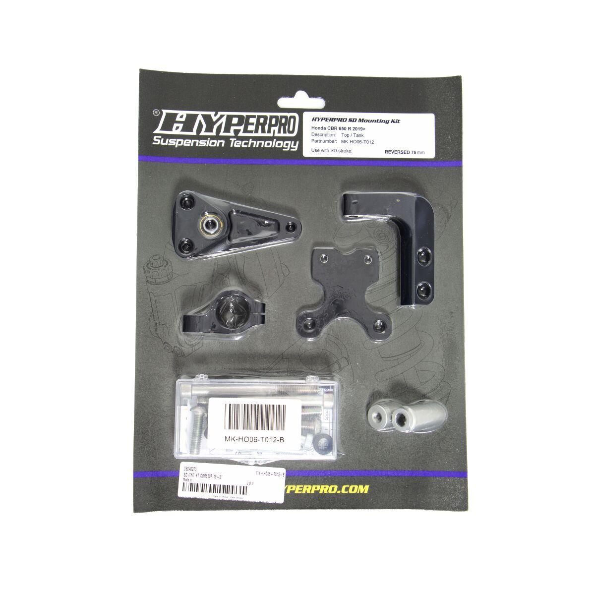 MK-HO06-T012-B - Hyperpro Steering Damper Mounting Kit For Honda CBR650R 2019-2023 - Black