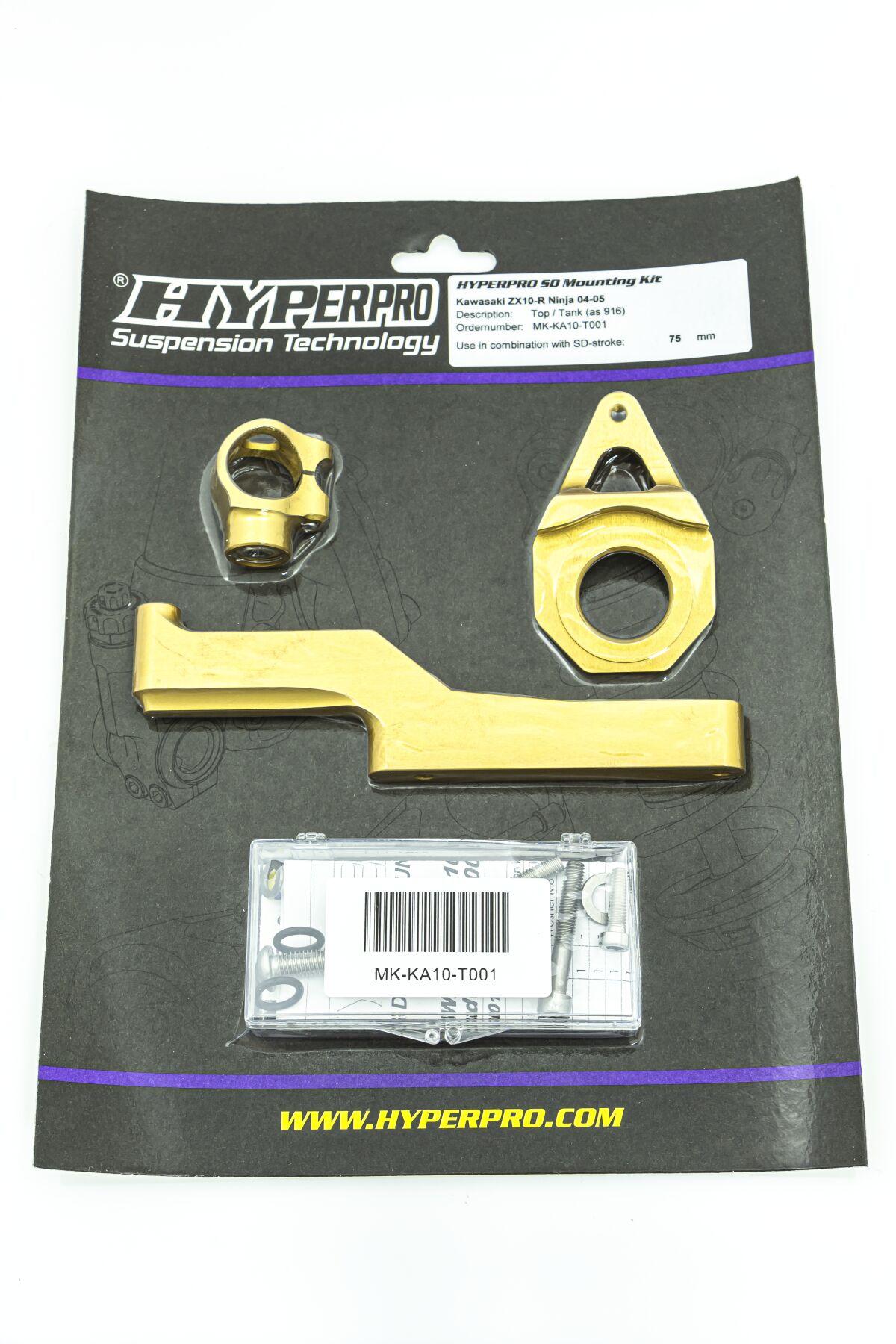 MK-KA10-T001 - Hyperpro Steering Damper Mounting Kit For Kawasaki ZX-10 R 1000 2004-2005 - Gold