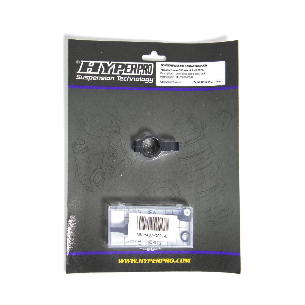 MK-YA07-O001-B - Hyperpro Steering Damper Mounting Kit For Yamaha XTZ 690 2022 - Black