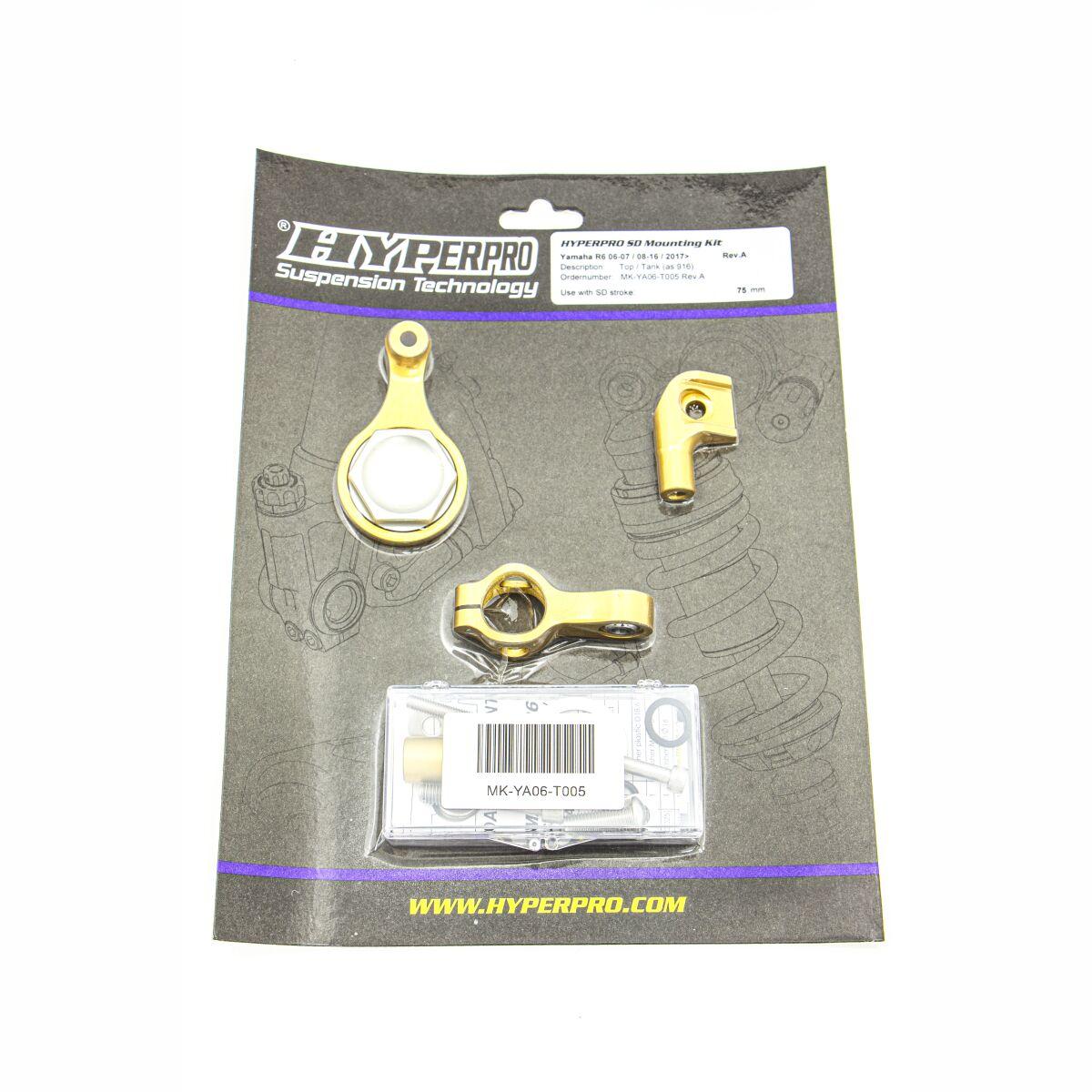 MK-YA06-T004 - Hyperpro Steering Damper Mounting Kit For Yamaha YZF-R6 600 2003-2005 - Gold