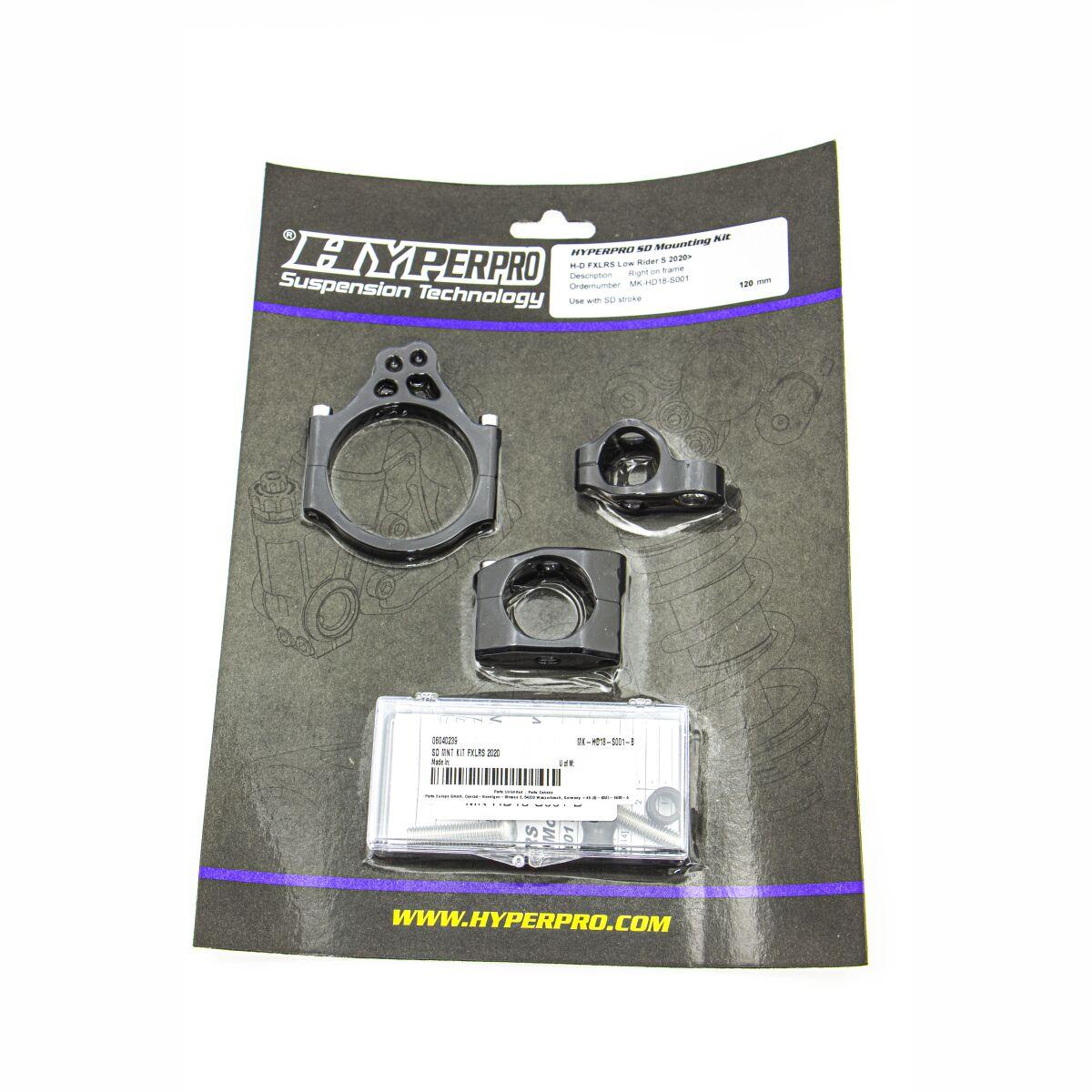 MK-HD18-S001-B - Hyperpro Steering Damper Mounting Kit For Harley Davidson FXLRS 1868 2020-2021 - Black