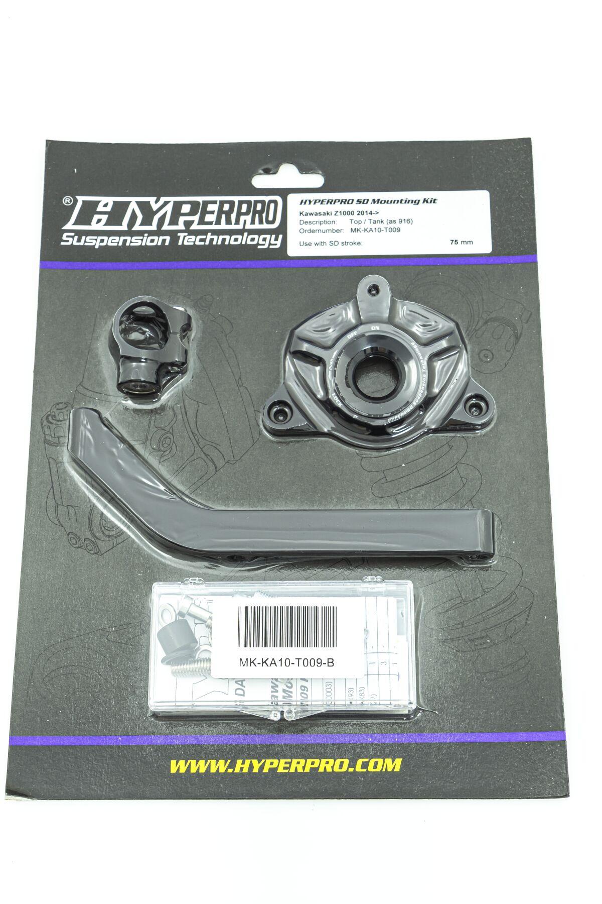 MK-KA10-T009-B - Hyperpro Steering Damper Mounting Kit For Kawasaki Z 1000 2014-2020 - Black