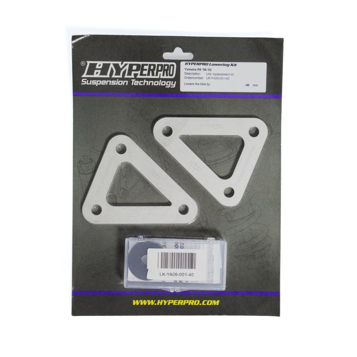 LK-YA06-001-40 - Hyperpro Lowering Kit For Yamaha YZF-R6 600 1999-2001 -40mm Rear