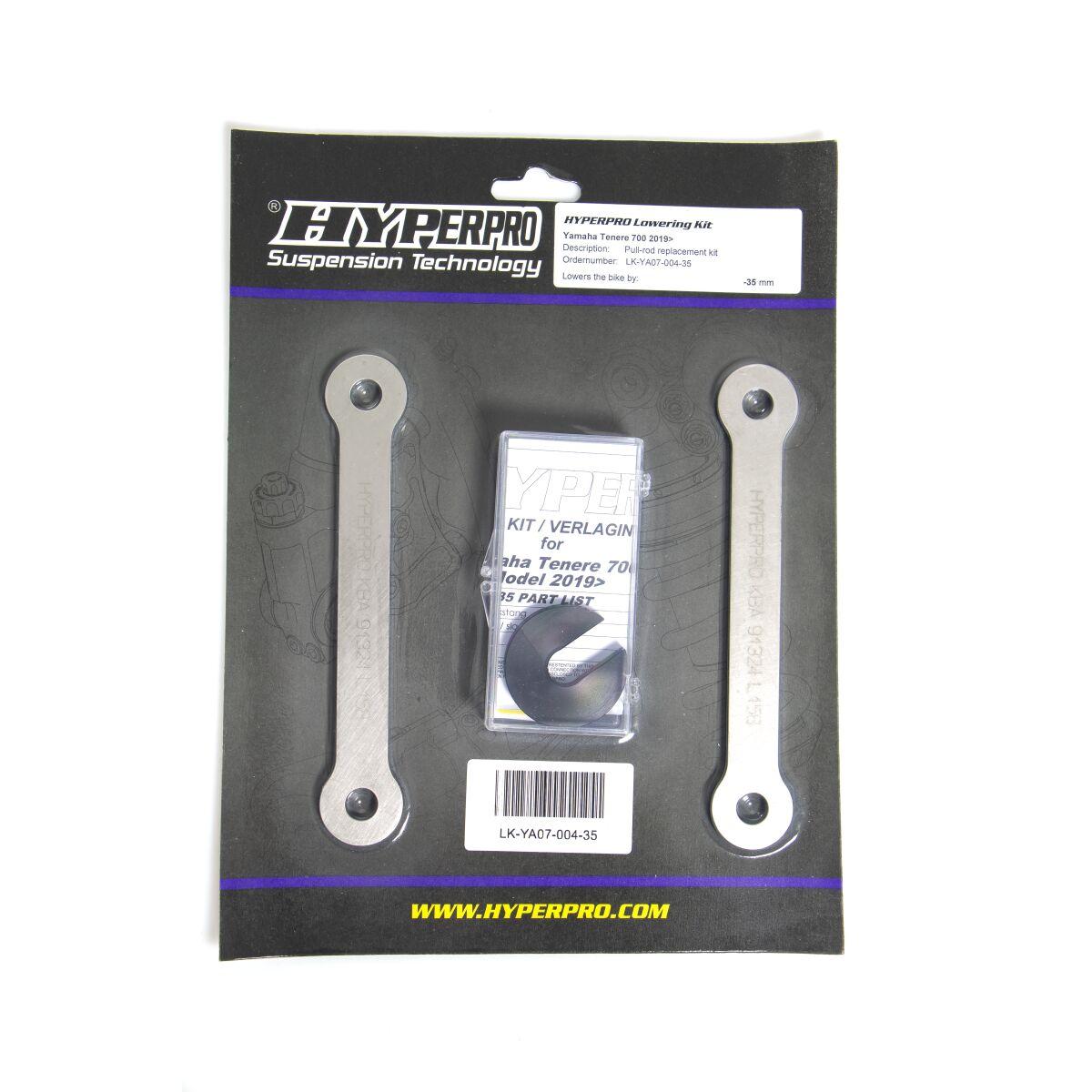 LK-YA06-013-25 - Hyperpro Lowering Kit For Yamaha XT 660 Z 2008-2016 Rear Lowers 25mm