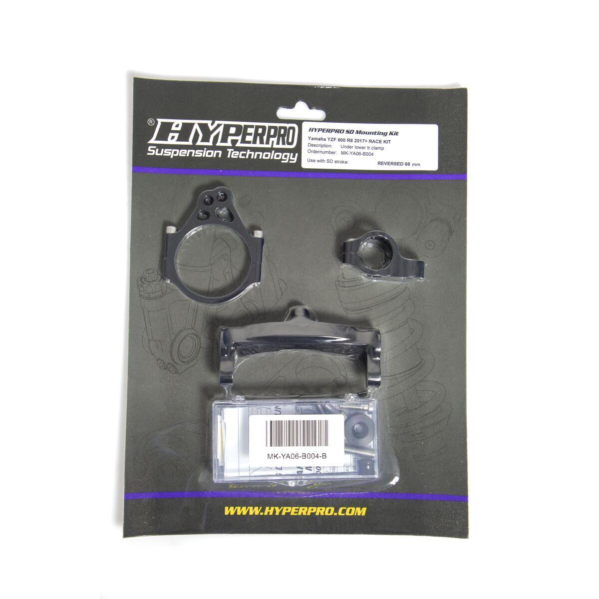 MK-YA06-B004-B - Hyperpro Steering Damper Mounting Kit For Yamaha YZF-R6 600 2017-2020 - Black