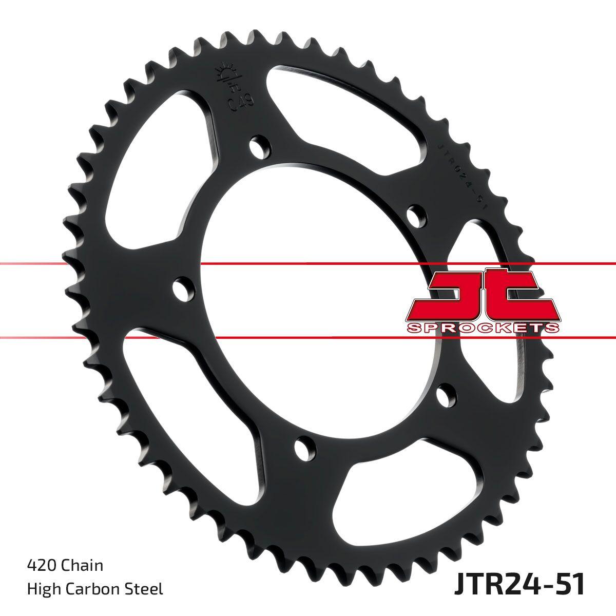 JTR24.51 - JT Steel Sprocket For Yamaha DT 50 RSM 2002 Rear 51T