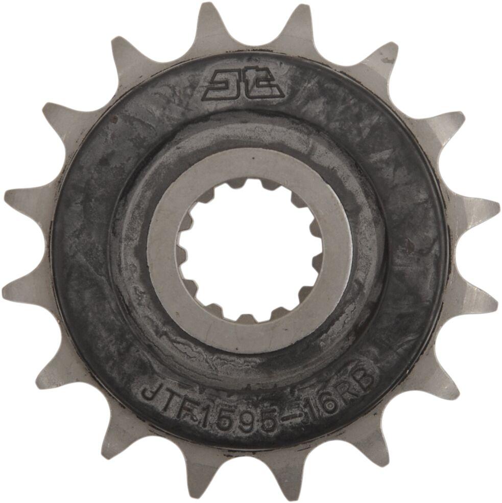 JTF1595.16RB - JT Steel Sprocket With Noise Dampener For Yamaha FZ6 R 600 2008-2018 Front 16T