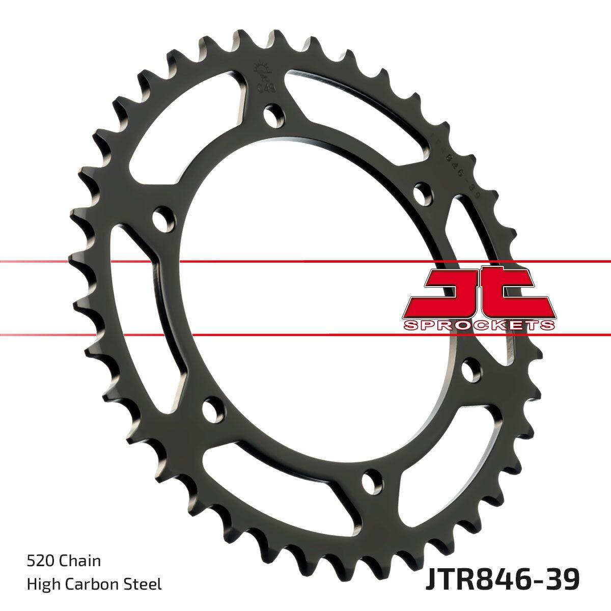 JTR846.39 - JT Steel Sprocket For Yamaha FZ 400 1997 Rear 39T - Black
