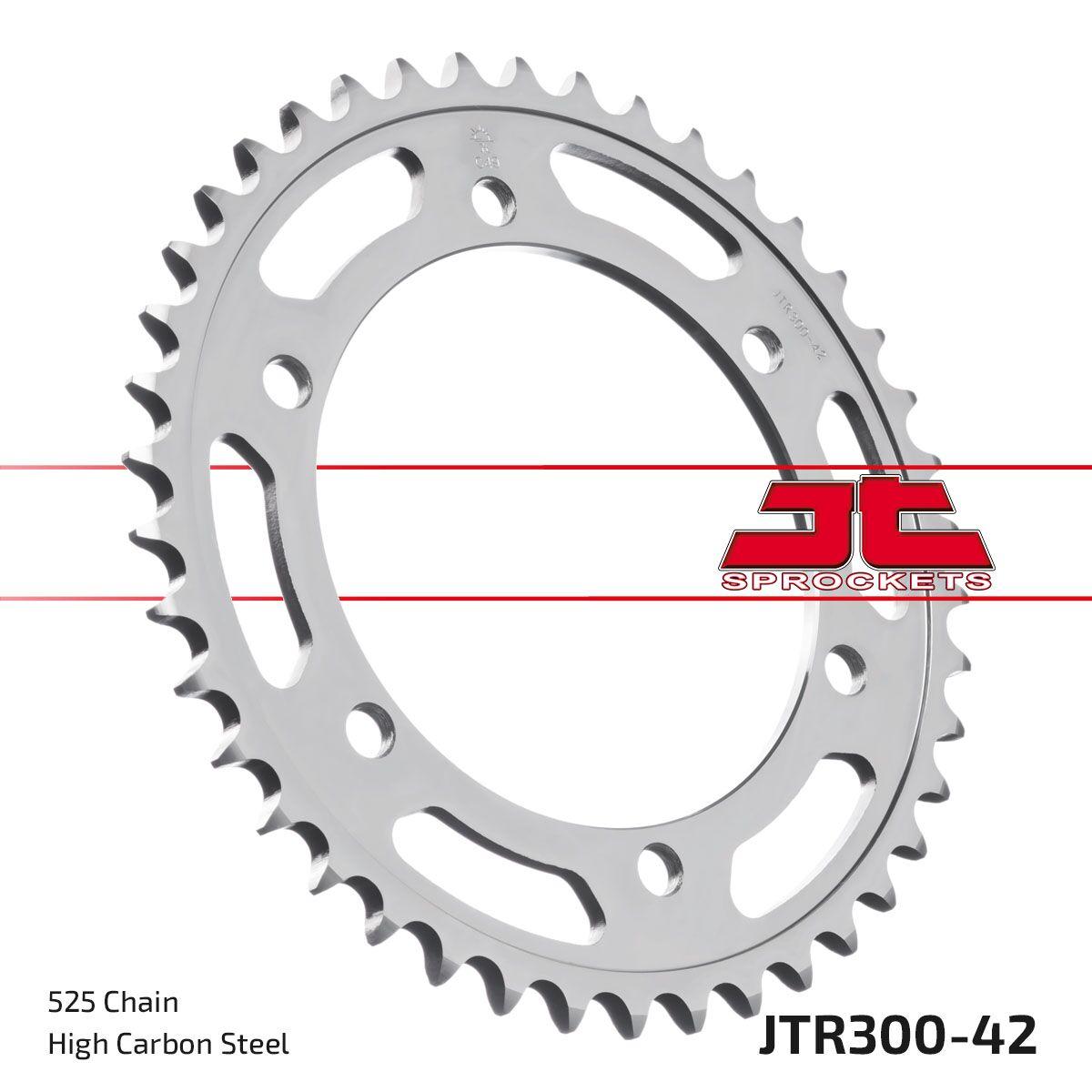 JTR300.42ZBK - JT Induction Hardened Sprocket For Yamaha FZ8 N 2010-2016 Rear Black/Zinc 42T