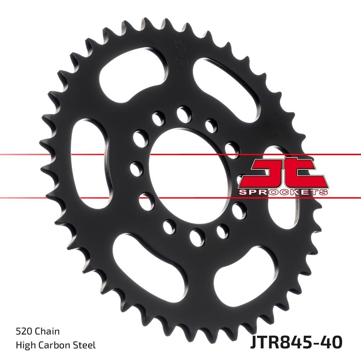 JTR845.40 - JT Steel Sprocket For Yamaha IT 175 1977-1979 Rear 40T - Black