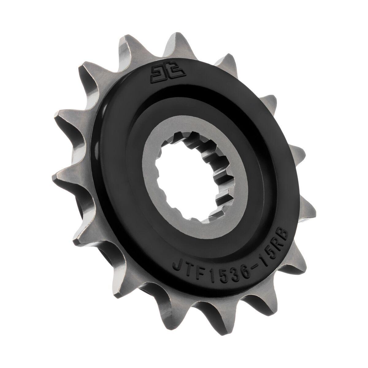 JTF1536.15RB - JT Front Rubber Cushioned Sprocket For Kawasaki ZX-6 R 600 2007-2016 Front Black/ 15T
