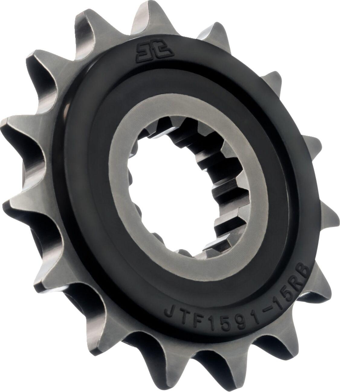 JTF1591.15RB - JT Steel Sprocket With Noise Dampener For Yamaha FZ-07 700 2015-2017 Front 15T