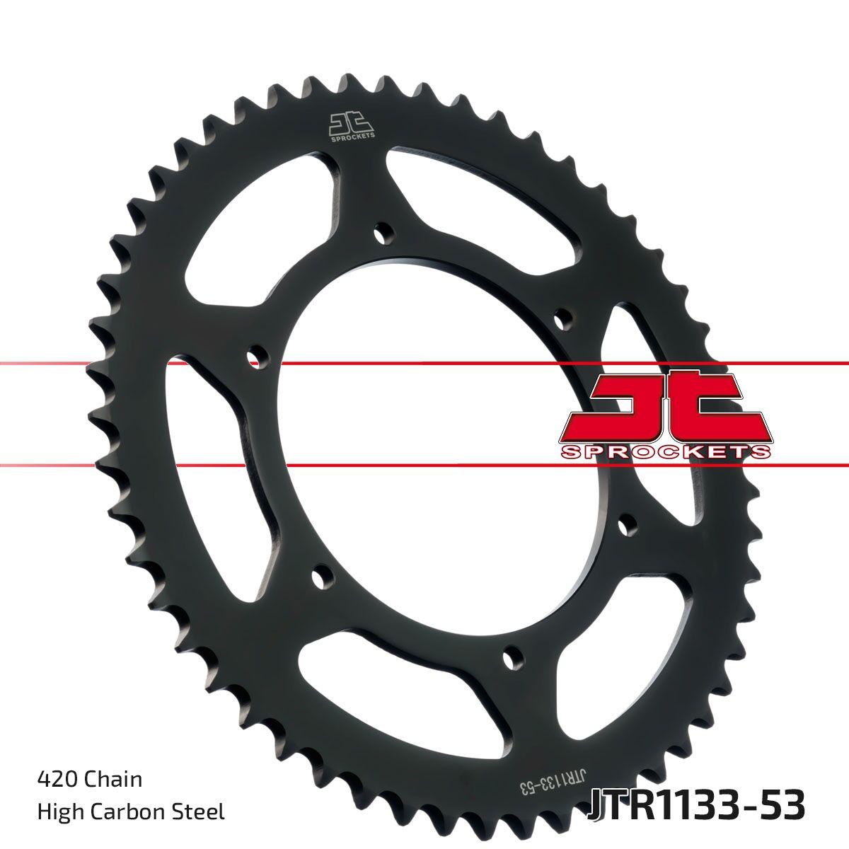 JTR1133.53 - JT Sprocket For Derbi GPR 50 Nude 2004-2008 Rear Black 53T