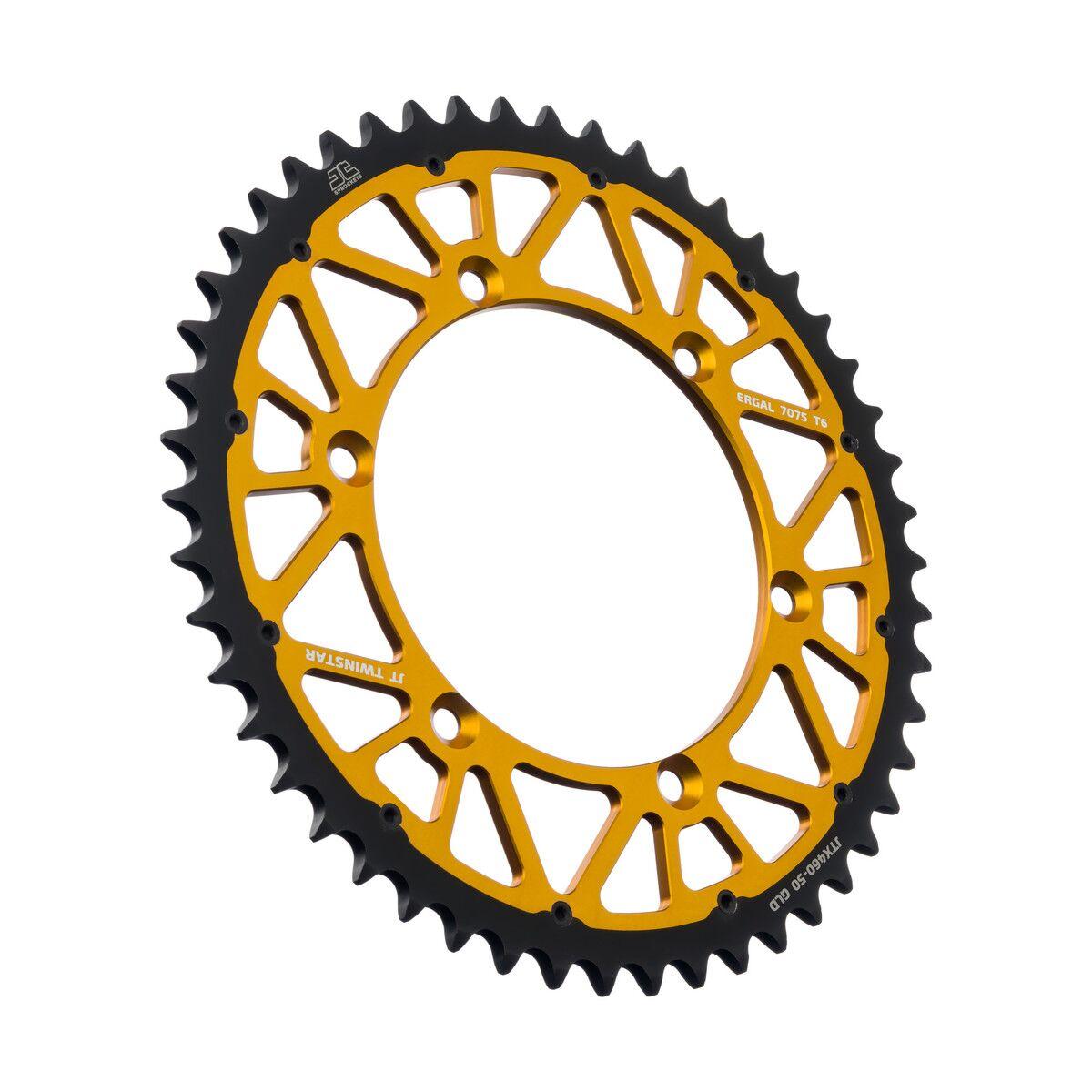 JTX460.51GLD - JT Twinstar Sprocket For Kawasaki KDX175 Rear Black/Gold 51T