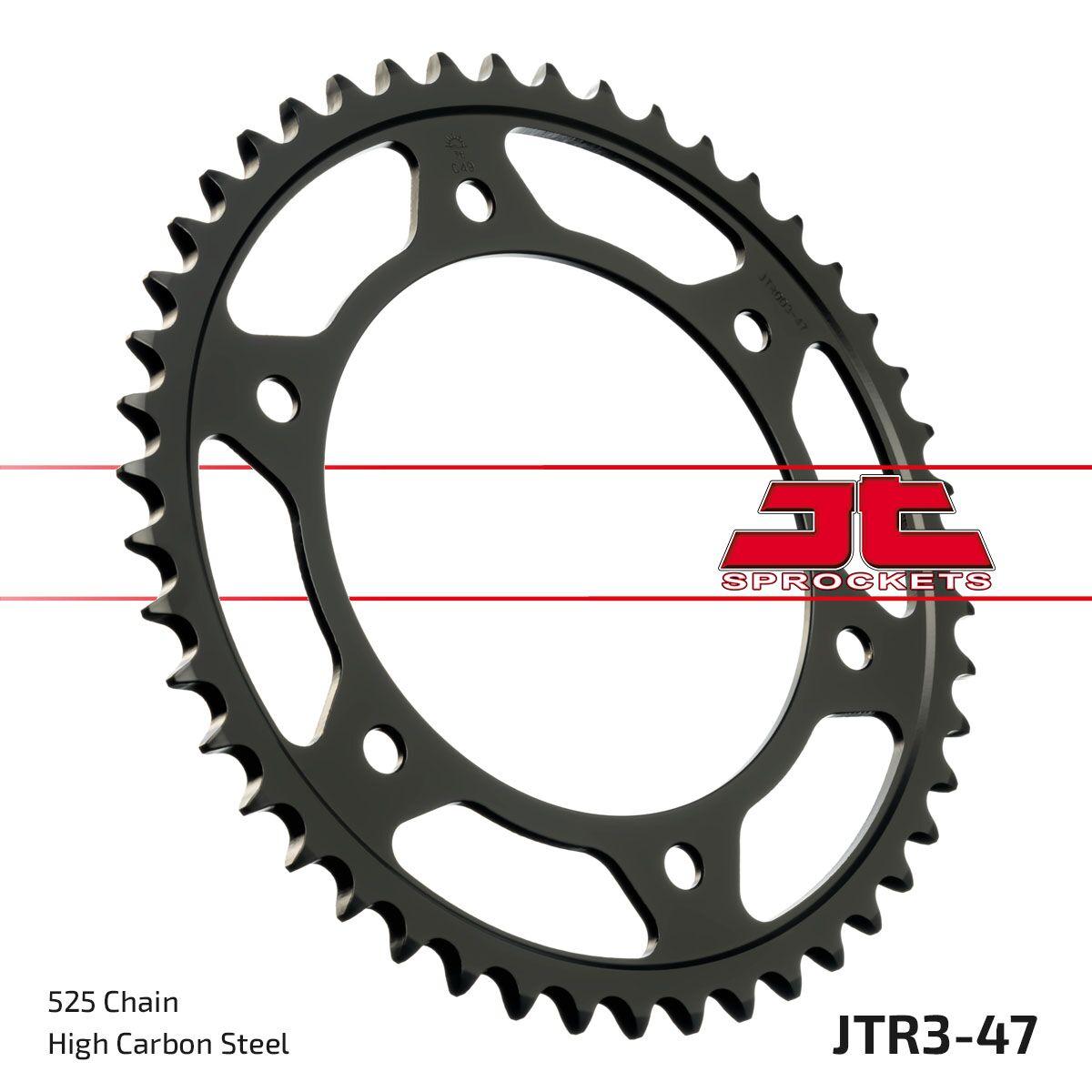 JTR3.47ZBK - JT Induction Hardened Sprocket For BMW F 650 GS 2008-2012 Rear Black/Zinc 47T