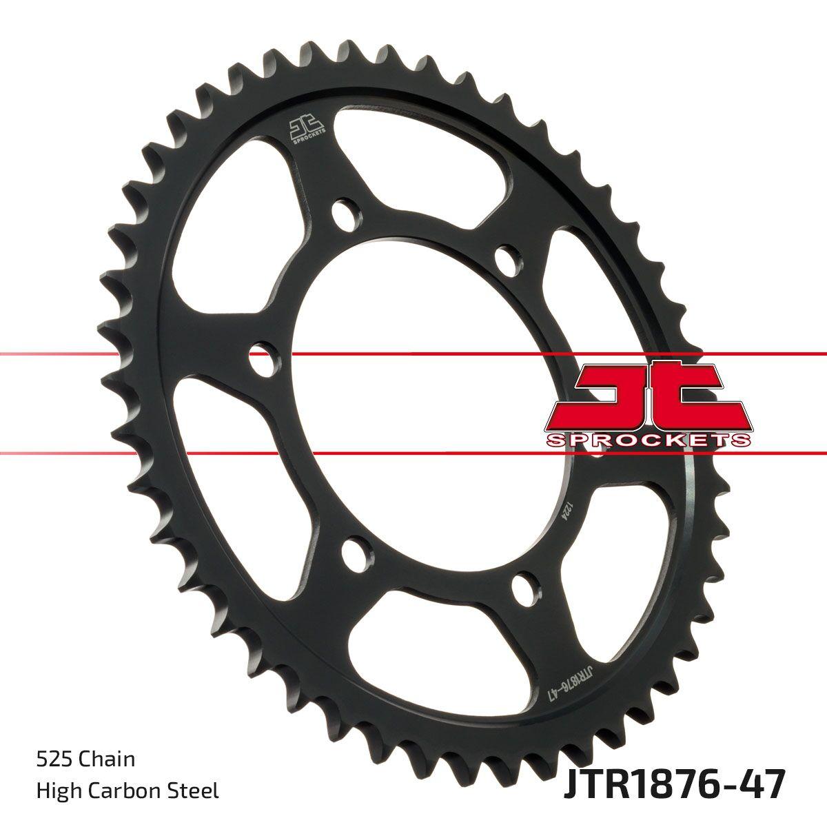 JTR1876.47 - JT Steel Sprocket For Yamaha FZ-07 700 2015-2017 Rear 47T - Black