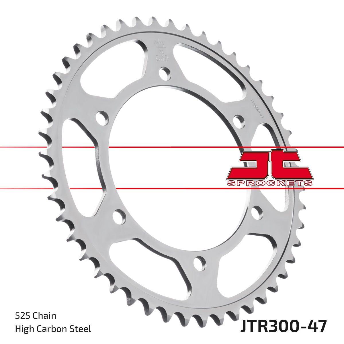 JTR300.47ZBK - JT Induction Hardened Sprocket For Yamaha FZ8 N 2010-2016 Rear Black/Zinc 47T