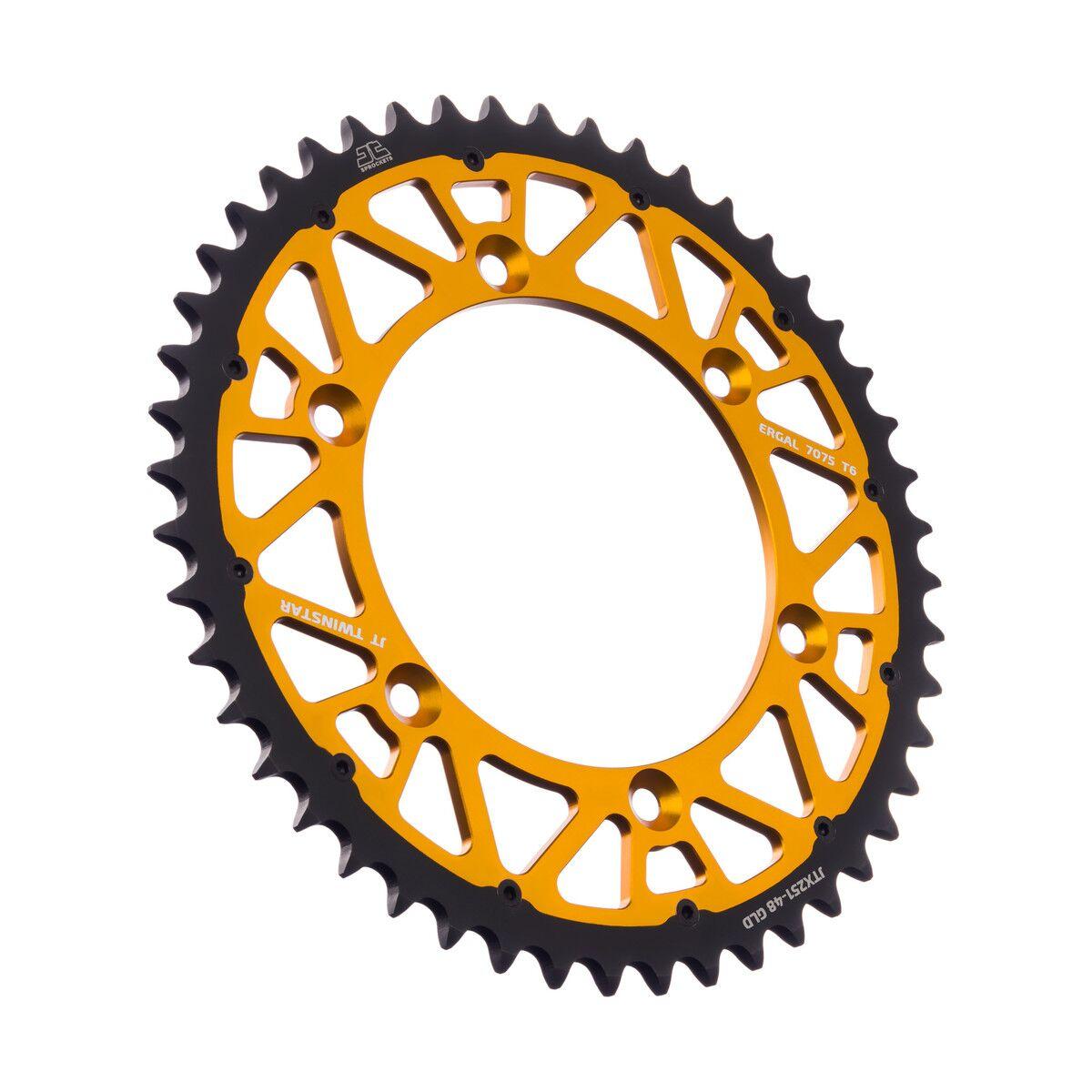 JTX251.48GLD - JT Twinstar Sprocket For Yamaha TTR230 2005-2026 Rear 48T - Black/Gold