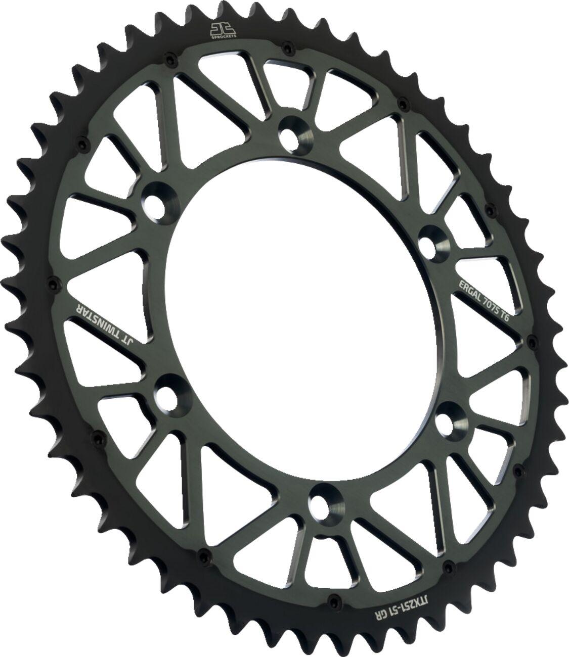 JTX251.51GR - JT Twinstar Sprocket For Yamaha TTR230 2005-2026 Rear 51T - Graphite