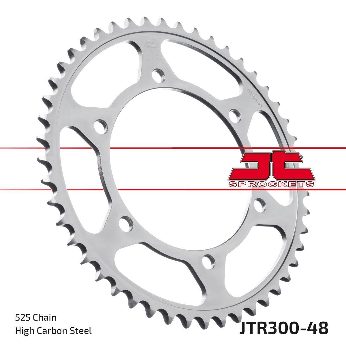 JTR300.48ZBK - JT Induction Hardened Sprocket For Yamaha FZ8 N 2010-2016 Rear Black/Zinc 48T
